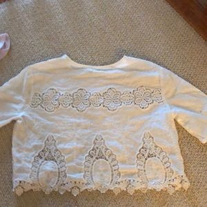 White cotton lace top